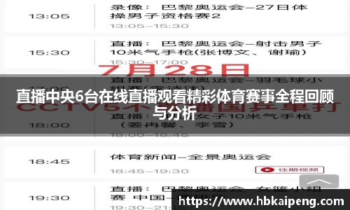直播中央6台在线直播观看精彩体育赛事全程回顾与分析